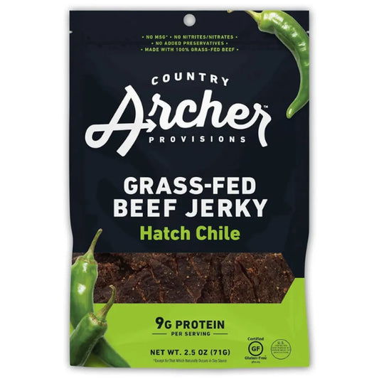 Country Archer Grass-Fed Beef Jerky Hatch Chile, 2.5 oz