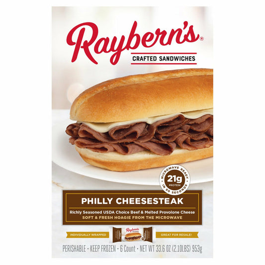 Raybern's Philly Cheesesteak Sandwich, 33.6 oz
