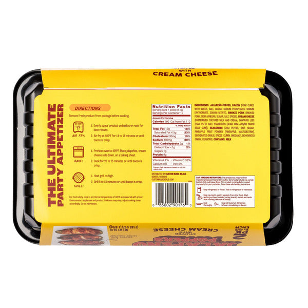 Custom Made Meals Bacon Wrapped Jalapeno Poppers, 36 oz, 20-count