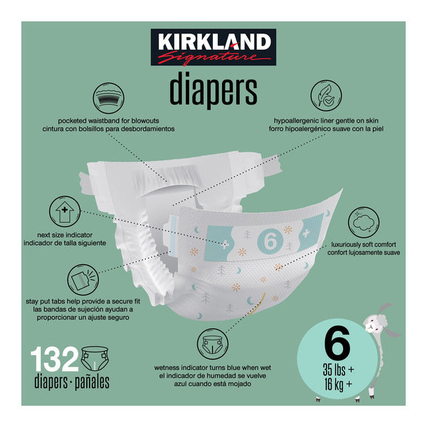 Kirkland Signature Diaper Size 6, 132-count
