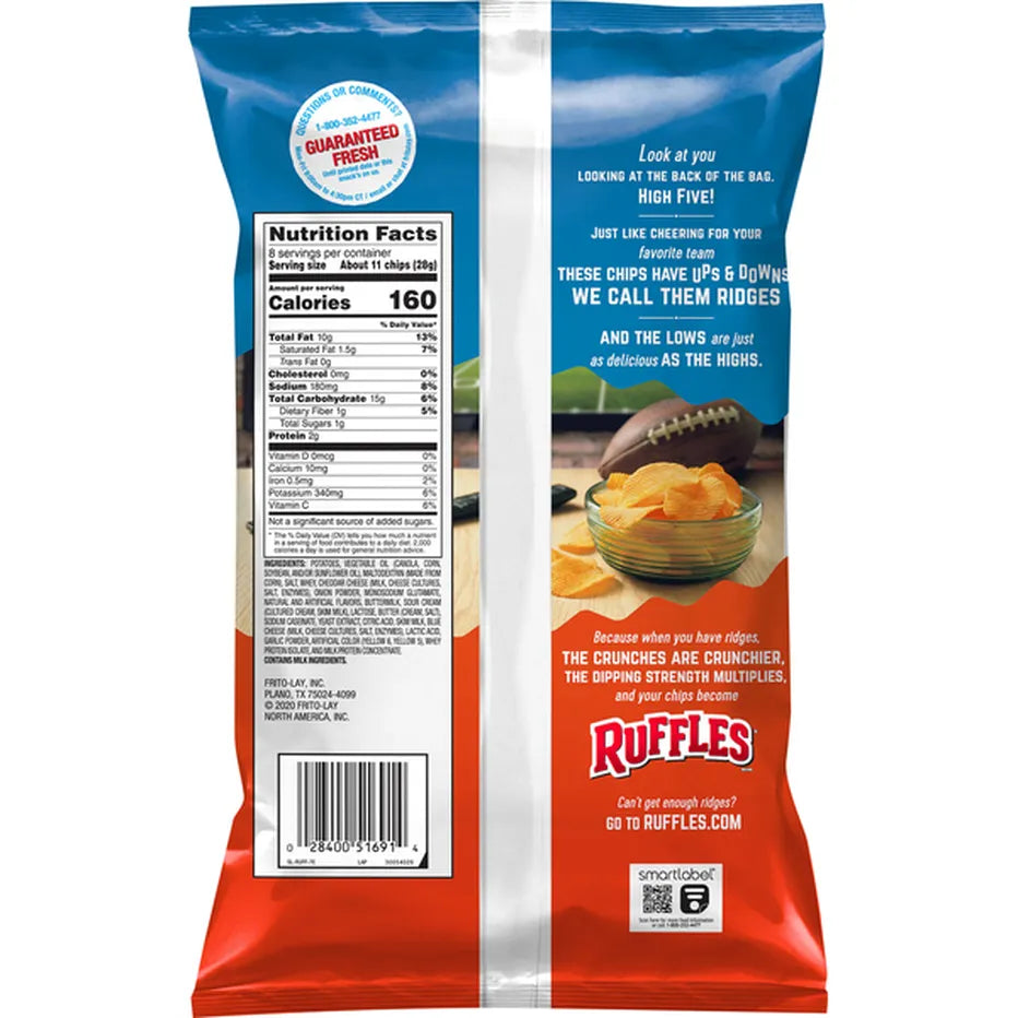 Ruffles Cheddar & Sour Cream Chips 8oz