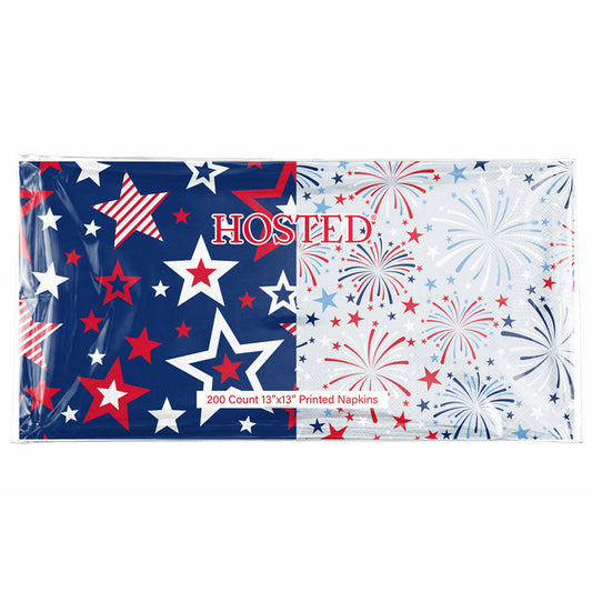 Hosted Printed Napkins, 13"x13", 200-count