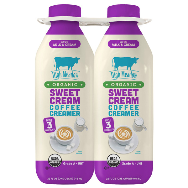 High Meadow Organic Sweet Cream Coffee Creamer, 32 fl oz, 2-count