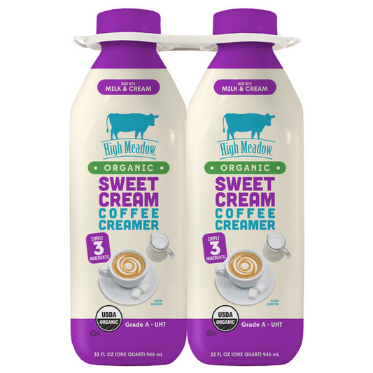 High Meadow Organic Sweet Cream Coffee Creamer, 32 fl oz, 2-count