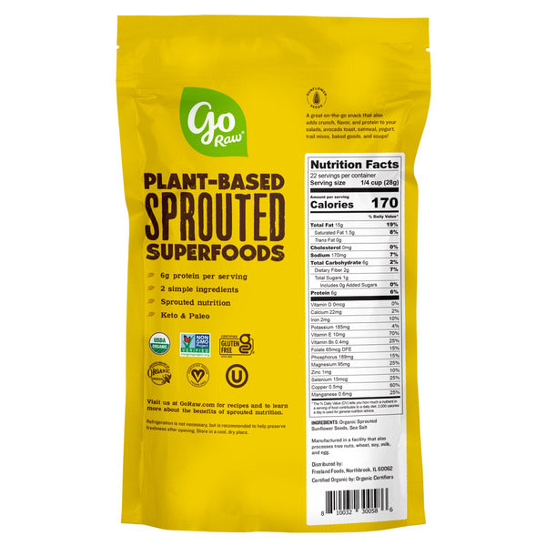 Go Raw Organic Sprouted Sunflower Seeds, 22 oz