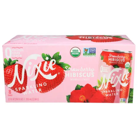 Nixie Organic Sparkling Strawberry Hibiscus, 8 Count