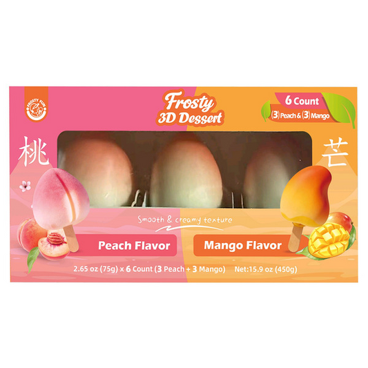 Frosty Peach and Mango Fruit Shaped Ice Cream, 15.9 oz, 6-count