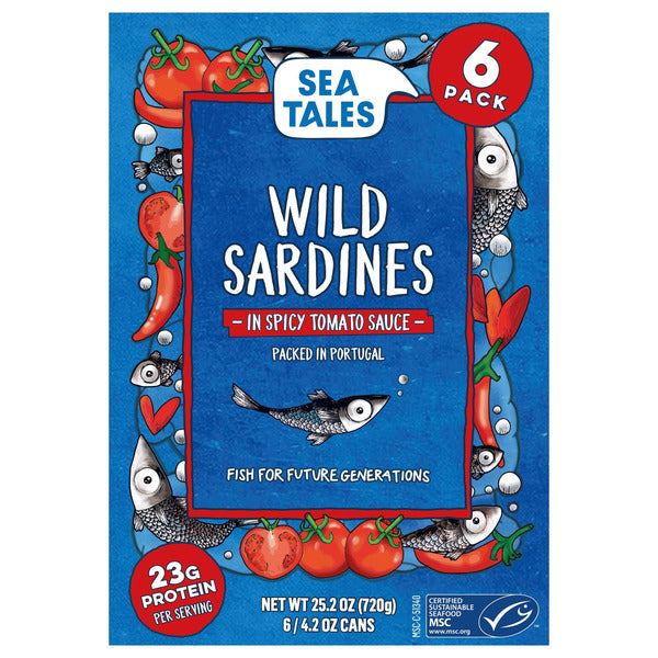 Sea Tales Wild Sardines in Spicy Tomato Sauce, 4.2 oz, 6-count