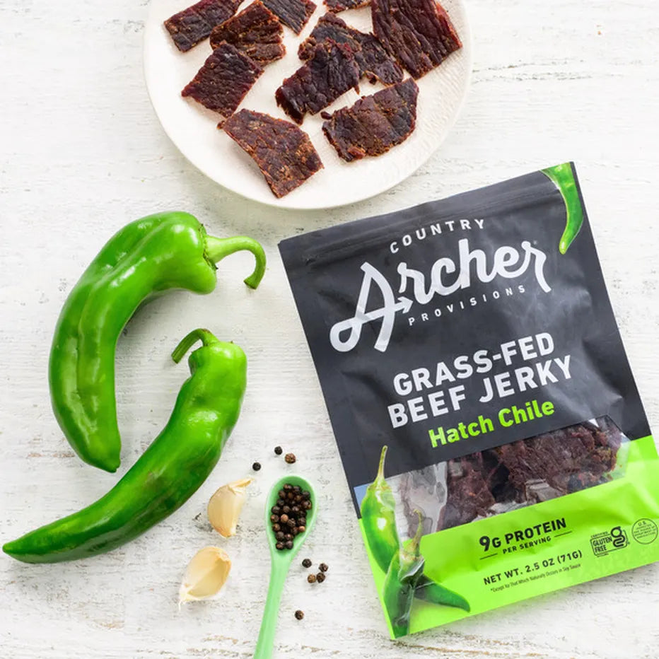 Country Archer Grass-Fed Beef Jerky Hatch Chile, 2.5 oz