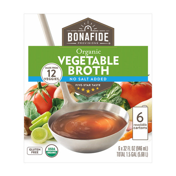 Bonafide Provisions Organic Vegetable Broth, 32 oz, 6-count