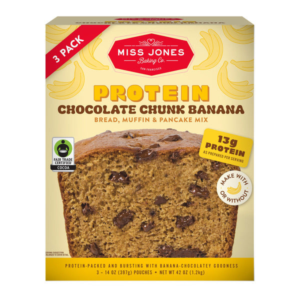 Miss Jones Banana Protein Mix, 14 oz, 3-count