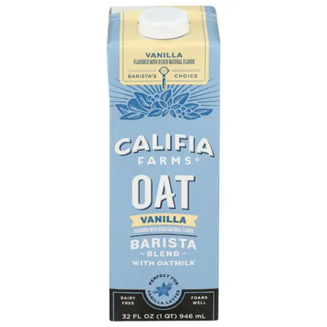 Califia Farms Vanilla Oat Barista Blend Oat Milk, 32 oz