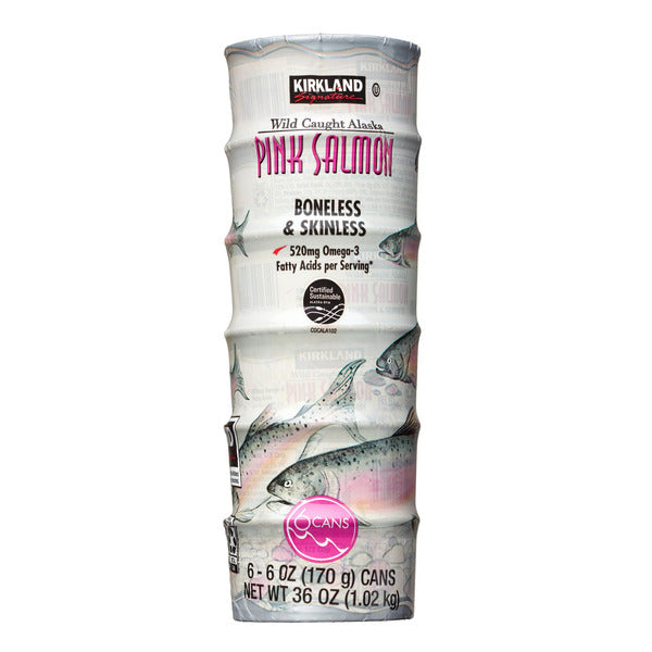 Kirkland Signature Wild Alaskan Pink Salmon, 6 x 6 oz