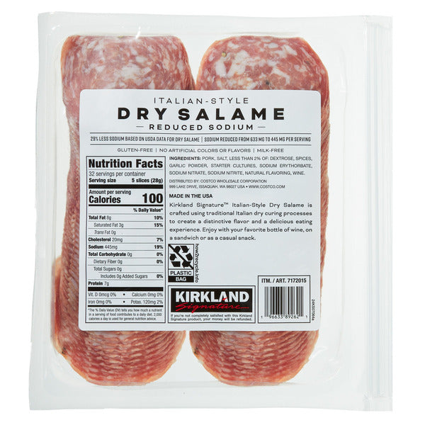 Kirkland Signature Reduced Sodium Dry Salame, 16 oz, 2-count