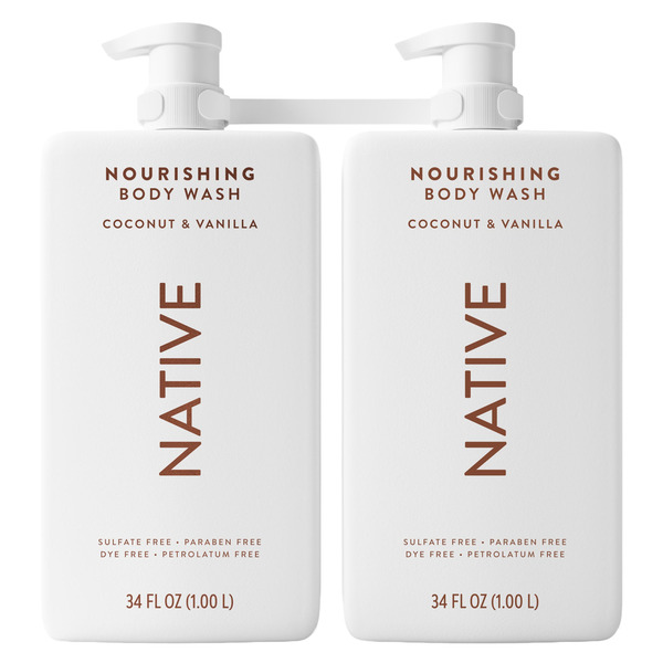 Native Body Wash Coconut & Vanilla, 34 fl oz, 2-pack