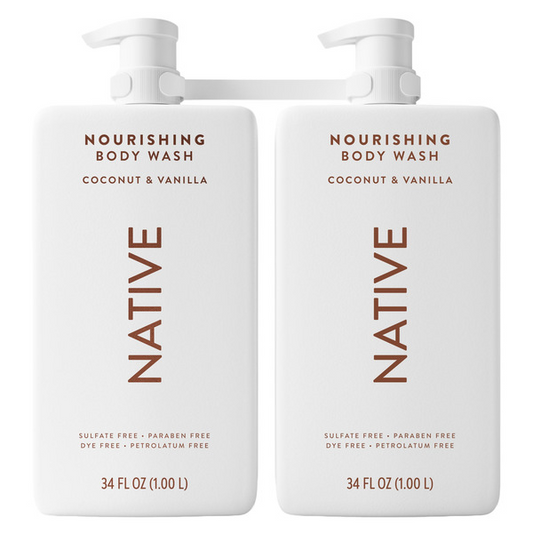 Native Body Wash Coconut & Vanilla, 34 fl oz, 2-pack