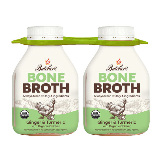 Roli Roti Organic Ginger & Turmeric Chicken Bone Broth, 24 fl oz, 2 count
