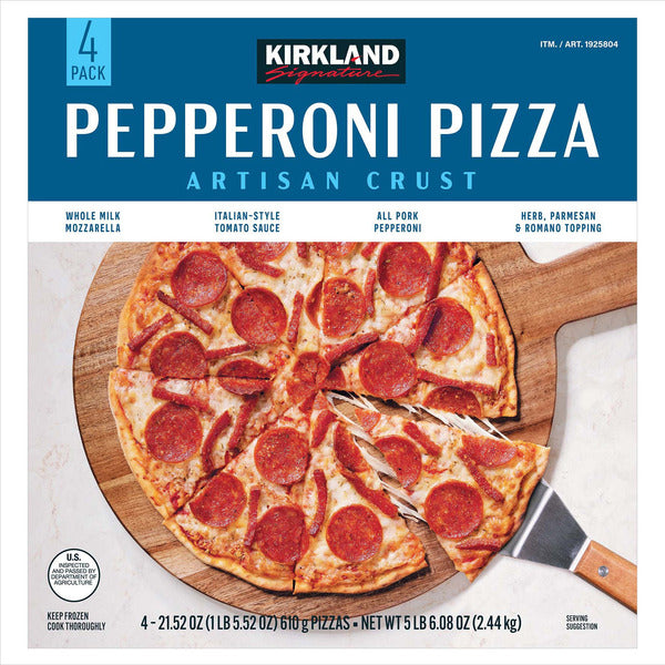 Kirkland Signature Artisan Crust Pepperoni Pizza, 21.52 oz, 4-count