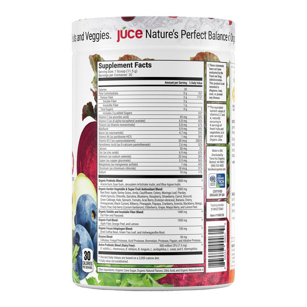 Terra Kai USDA Organic Juce Super Fruit & Veggie Powder, 12.2 oz