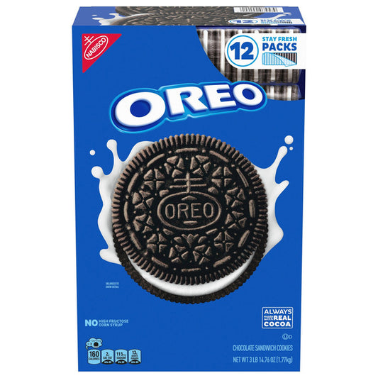 OREO Chocolate Sandwich Cookies Stay Fresh Packs, 12 ct