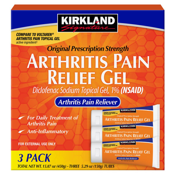Kirkland Signature Arthritis Pain Relief Gel, Diclofenac Sodium Topical Gel 1%, 15.87 Ounces