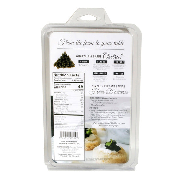 Plaza Osetra, Farmed Caviar Malossol, Nutty + Briny, 1.76 oz