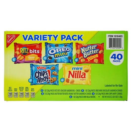 Nabisco Cookie & Cracker Variety Pack 40 Count, 1 oz