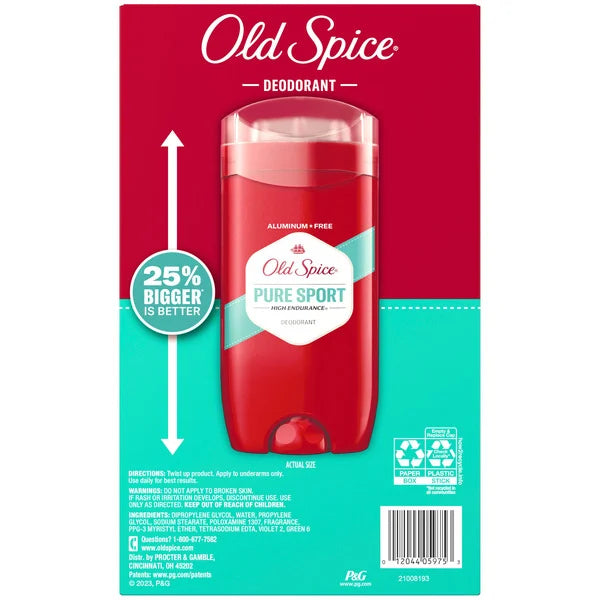 Old Spice Deodorant for Men, Pure Sport High Endurance, 3 oz, 5 ct