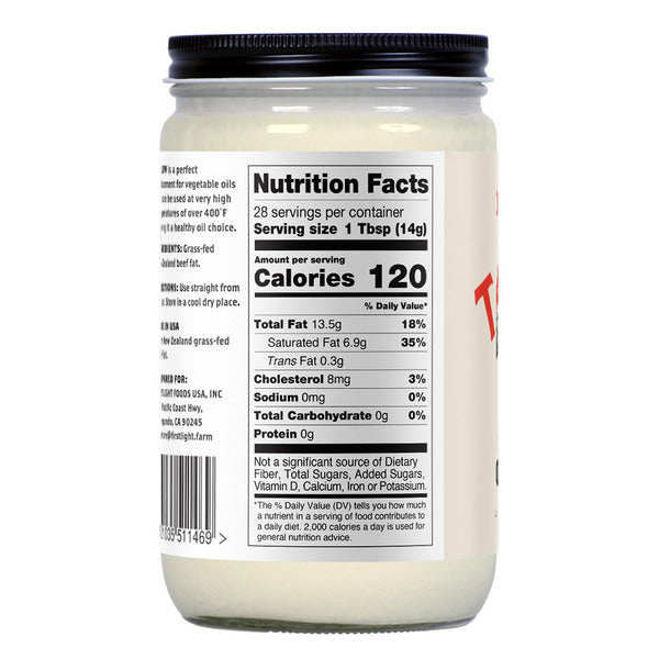 First Light Farms Grass-Fed Beef Tallow, 14 oz, 2-count