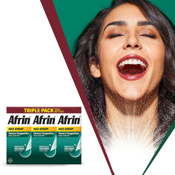 Afrin No Drip Severe Congestion 12 Hour Nasal Pump Mist, 60 ml