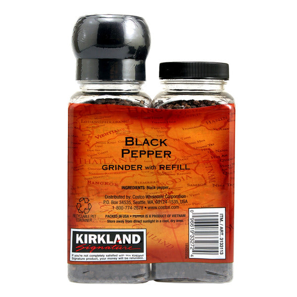 Kirkland Signature, Black Pepper with Grinder. 6.3 oz, 2-Count