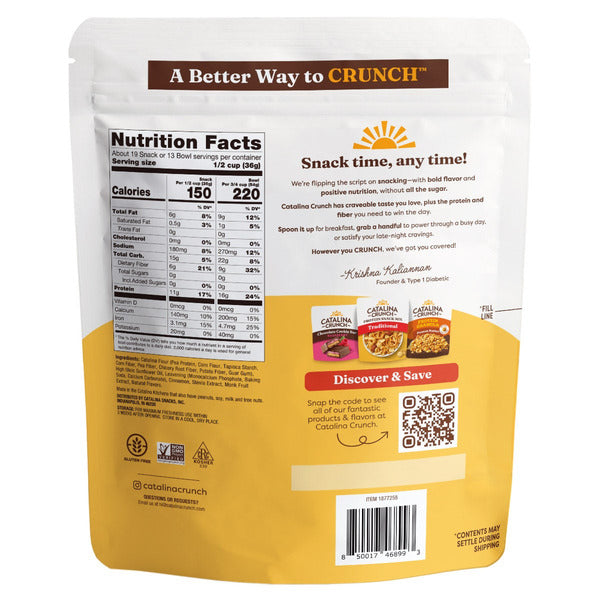Catalina Crunch Keto Friendly Cinnamon Toast Cereal, 24 oz