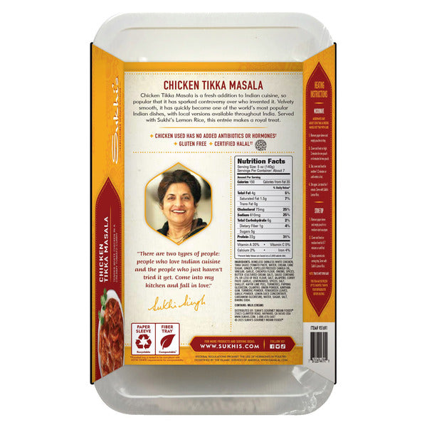 Sukhi's Indian Chicken Tikka Masala Prepared Meal, 18 oz, 2-count