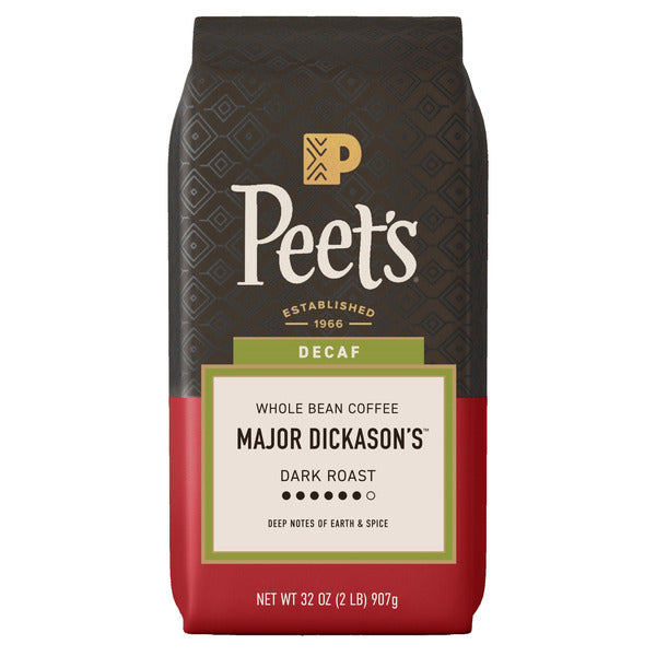 Peet's Coffee, Major Dickason's Blend Decaf Coffee, Dark Roast, Whole Bean, 2 lbs
