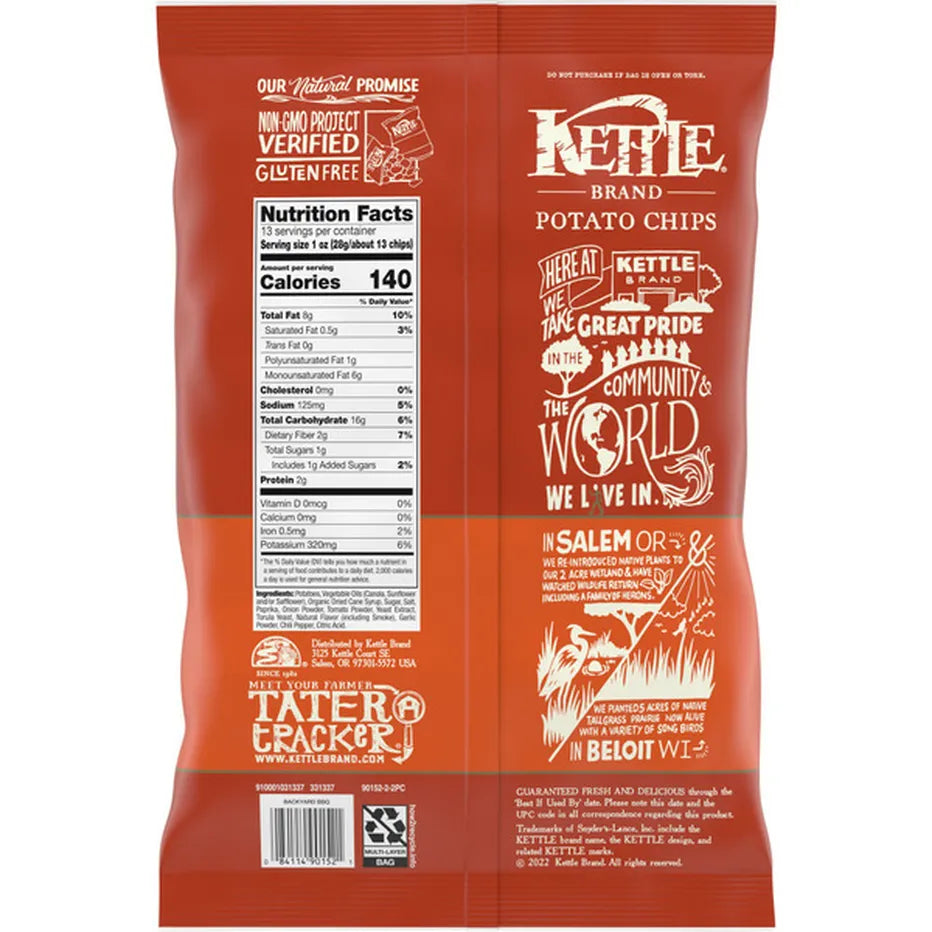 Kettle Backyard BBQ Party Size Kettle Potato Chips 13 oz