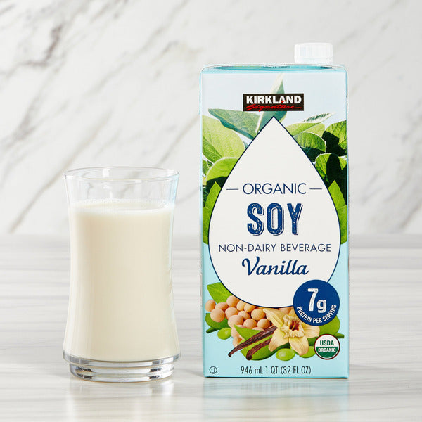 Kirkland Signature, Organic Soy Beverage, Vanilla, 32 fl oz, 12