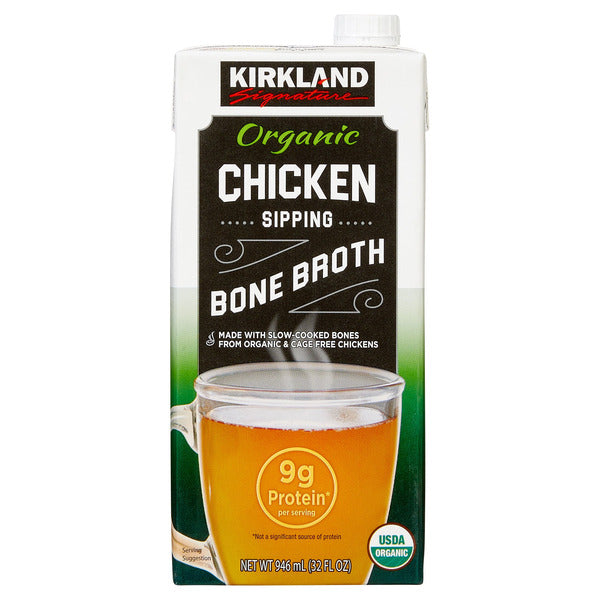 Kirkland Signature Organic Chicken Bone Broth 32 oz, 6-count