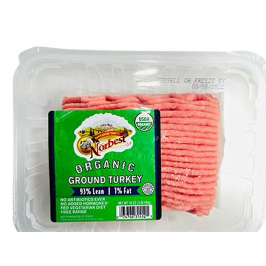 Norbest 93% Lean 1% Fat Organic Ground Turkey, 2 Count