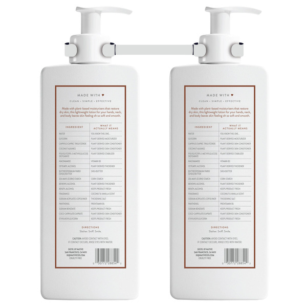 Native Moisturizing Lotion Coconut & Vanilla, 23 fl oz, 2-pack