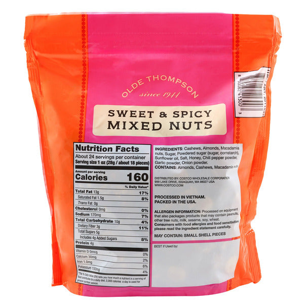 Olde Thompson Sweet & Spicy Mixed Nuts, 24 oz