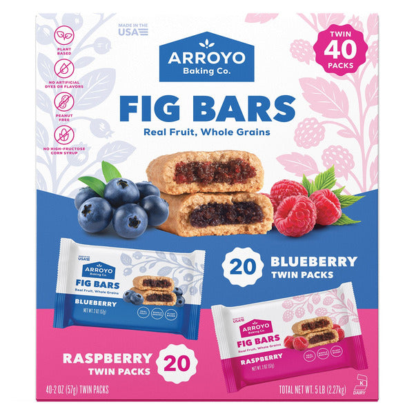 Arroyo Baking Co Fig Bar Variety Pack, 2 oz, 40-count