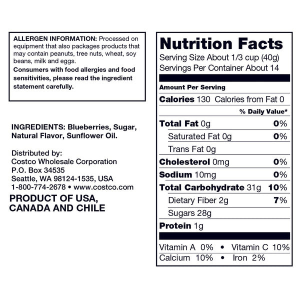 Kirkland Signature Whole Dried Blueberries, 20 oz