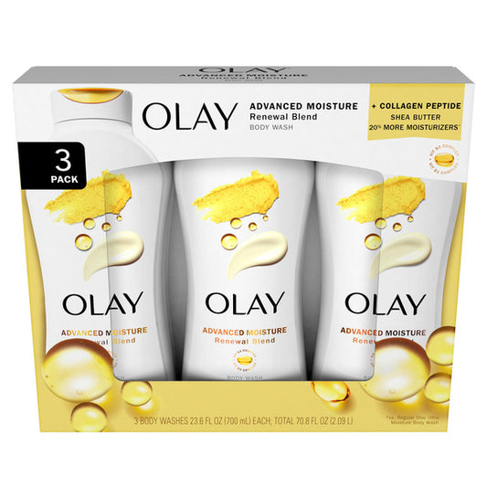 Olay Ultra Moisture Plus Body Wash, 3 Count, 23.6 oz