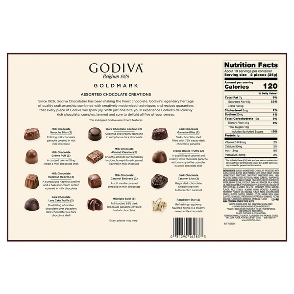 Godiva Premium Assorted Chocolates, 27-count