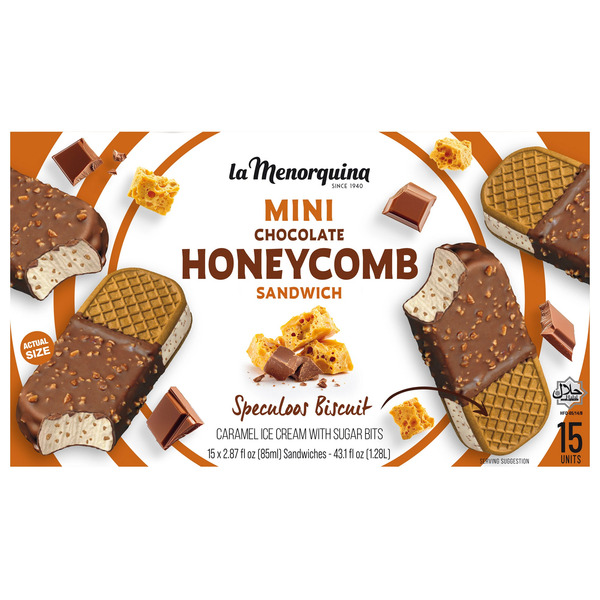 La Menorquina Mini Honeycomb Chocolate Sandwiches, 2.87 fl oz, 15-count