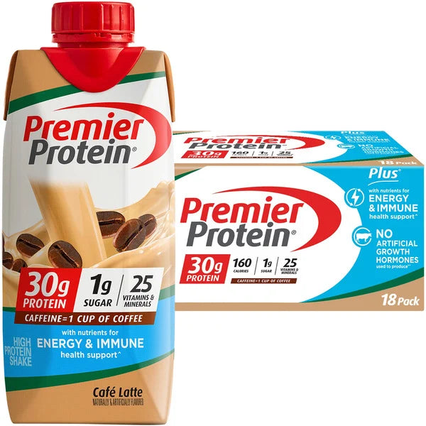 Premier 30g Protein Shakes 11 fl. oz, 18-pack, Cafe Latte