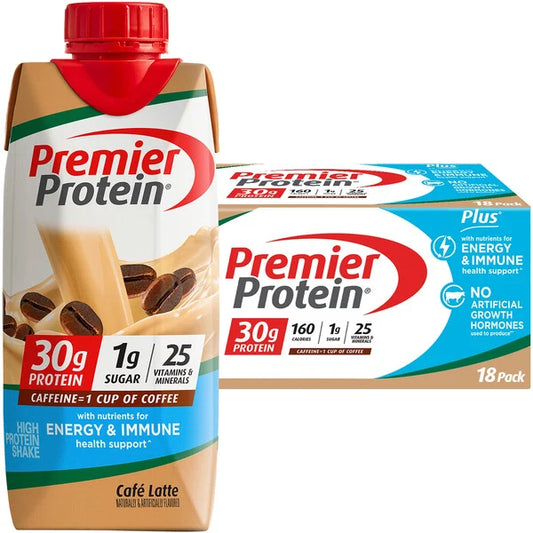 Premier 30g Protein Shakes 11 fl. oz, 18-pack, Cafe Latte