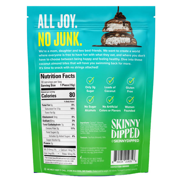 Skinny Dipped Dark Chocolate Coconut Almond Bites, 30-count