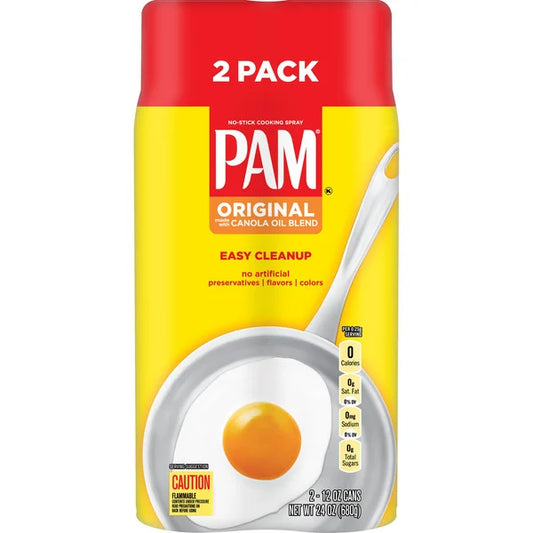 Pam Original Non-Stick Cooking Spray, 12 oz, 2 Count