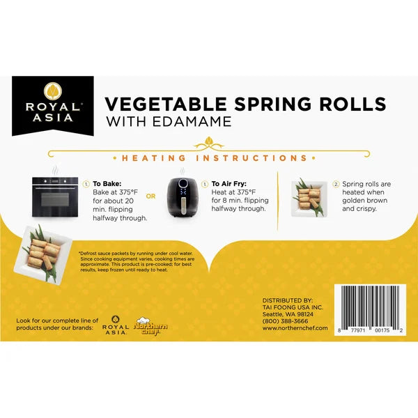 Royal Asia Vegetable Spring Rolls With Edamame, 50 ct